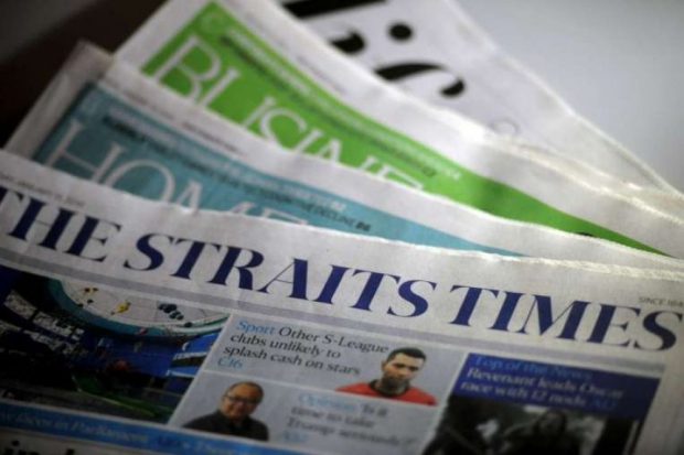 The Straits Times has retained its top spot as the most-read English title in Singapore. (ST FILE)