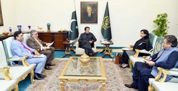 Prime Minister Imran Khan chairs a meeting to review progress regarding Ehsaas Targeted Subsidies on Commodities in Islamabad on 27th October, 2021. 
