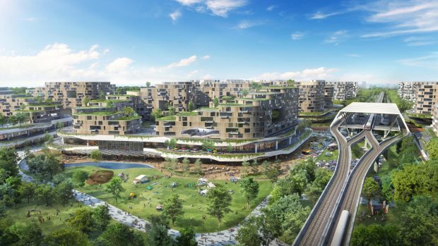 A planned eco-town in Singapore