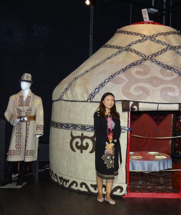 Elmira Kalybekova showing off Kyrgyzstan's rich heritage