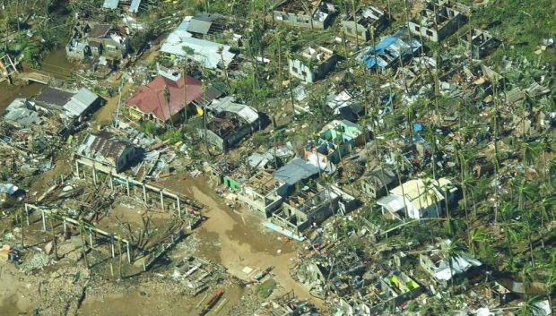 Surigao City in Mindanao, Philippines was one of the areas devastated by Typhoon Rai, locally known in the Philippines as "Odette". Copyright: Philippine Coast Guard, Public domain. This image has been cropped.