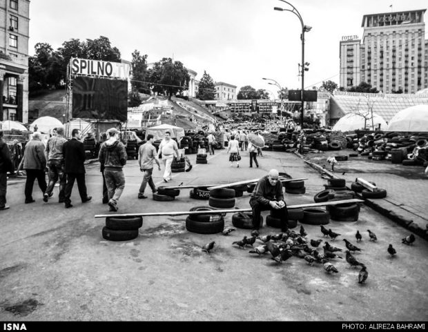 Scene from the 2014 revolution in Ukraine