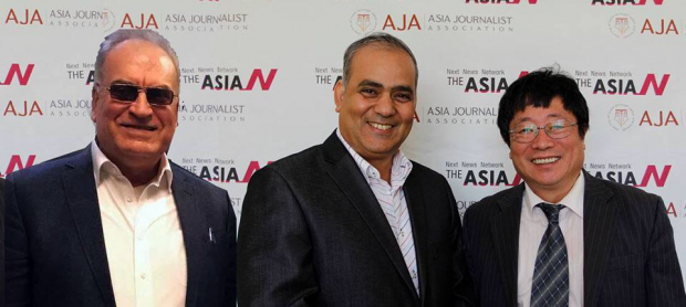 Lee Sang-ki, publisher of Magazine Inn and The AsiaN, Ashraf Aboul-Yazid, president of the Asian Journalists Association, and Edmad Al-Nuwairi, founder of Rakoda Film Platform 