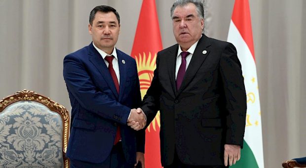 Kyrgyzstan President Sadyr Zhaparov and Tajikistan President Emomali Rahmon