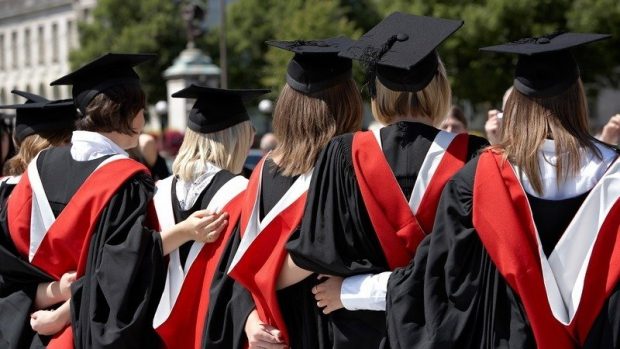 Graduation of students in Cardiff, Wales in 2022