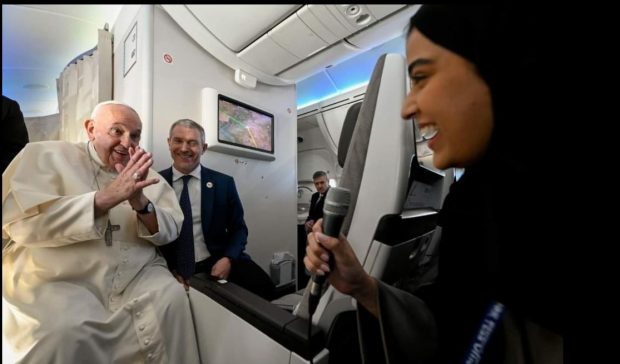 Pope Francis and I share a hearty laughter