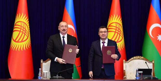 Leaders of Azerbaijan, Kyrgyzstan agree to boost cooperation (Azeri President Office)