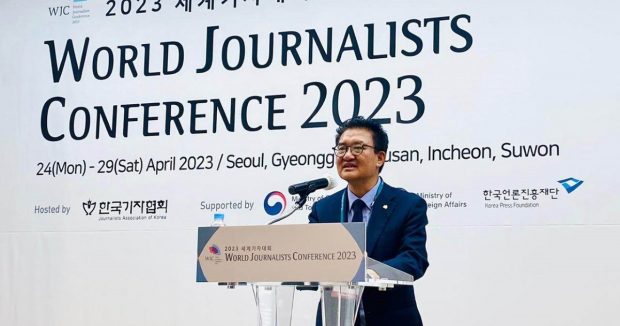 JAK President Kim Dong Hoon delivering his speech (JAK)
