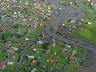 An aerial view of the floods (Montsame)