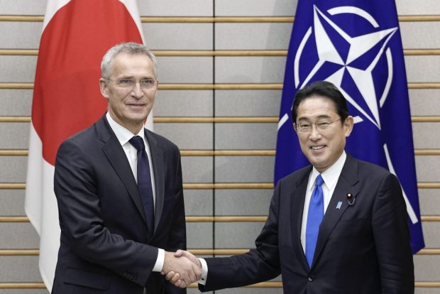 Japanese Prime Minister Fumio Kishida with NATO Secretary General Jens Stoltenberg