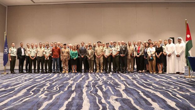Participants in the conference on Small Arms and Light Weapons (SALW) control co-hosted by NATO and Jordan