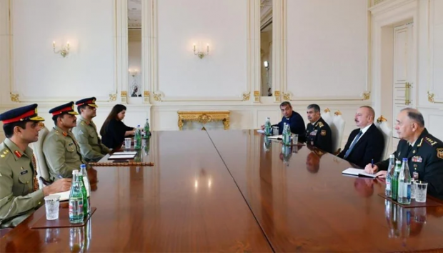 Pakistani military officials in a meeting with Azerbaijan's leadership on November 1, 2023 — ISPR Photo
