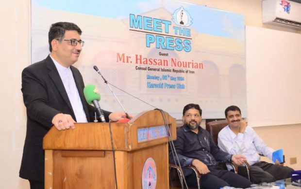 Irania Consul General in Karachi Mr Hassan Nourian at Karachi Press Club - Photo The AsiaN 