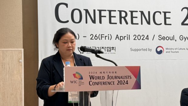 Pensopa Sukontarak addressing the conference (WJC2024)